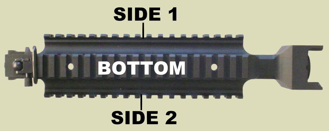 M4 Fast Rail with the 3 rails labled.